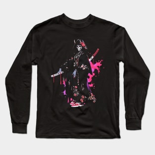 Geisha | Grim Reaper Geisha Skull | Cool Retro Japanese Aesthetic #11 Long Sleeve T-Shirt